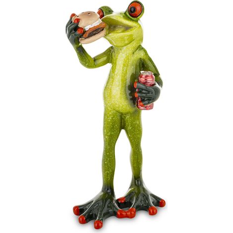 Figur – Frosch mit Burger, 16 cm