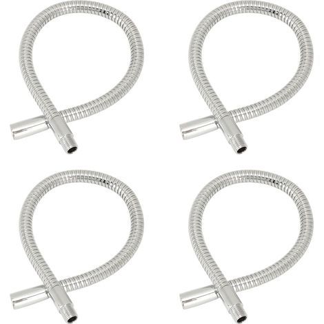 Ej.Life LED-Schwanenhals-Schlauch, flexible Lampe für Tisch, Schreibtisch, Pflanzenwerkzeug, Beleuchtung, 4 Stück, Chrom-Metallrohr, 35 cm (1/5)