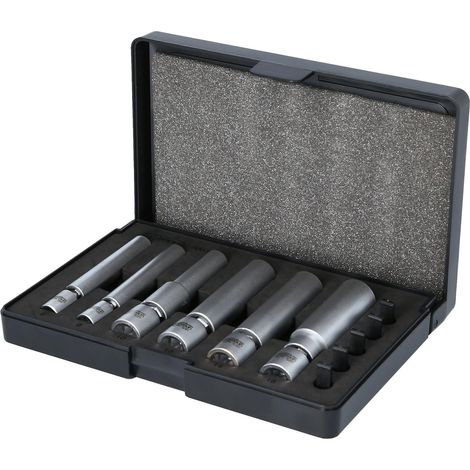 KS TOOLS 1/4" + 3/8" Juego de vasos especiales para bujías de incandescencia y encendido con articulación, 11 pzs. - 500.7325 (1/4)
