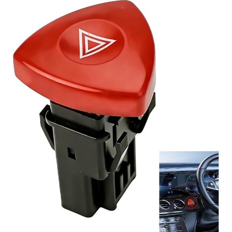 Bouton Feux de Détresse, Interrupteur Feux de Détresse 4 Broches pour Trafic, Laguna, Espace, Vivaro, 8200442724, Interrupteur de Feux d'Urgence pour Trafic 2, Espace MK4, Laguna MK2 (1/5)