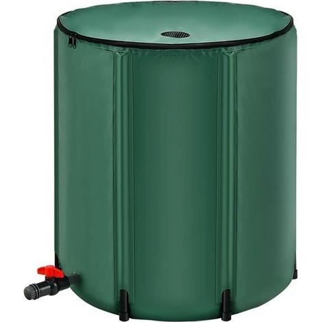 Réservoir d’Eau de Pluie 200L Pliable avec Robinet et Filtre, Récupérateur/Récipient d'Eau Pluviale Extérieur, 60 x H72 cm