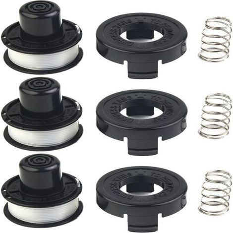 Garden FutureLot de 3 bobines de fil + couvercle pour débroussailleuse - Modèles A6226, GL250, GL310, GL360 - Rechange facile et rapide.