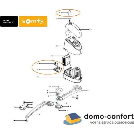 Somfy – Sachet de visserie pour moteur AXOVIA 220 B – Inclus : passe fil, serre-câble, clé de démontage – Pour installation moteur portail (1/2)