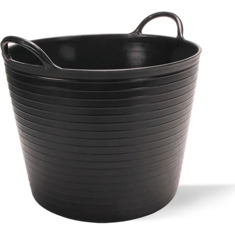 Rubi – Auge en plastique noir 25L – Polyéthylène haute densité – Dimensions 42x37x4,9cm – Pour mélanger matériaux et transport