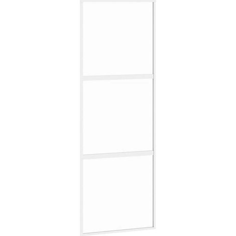 Maison Exclusive - Schiebetür Weiß 76x205 cm Hartglas und Alumini