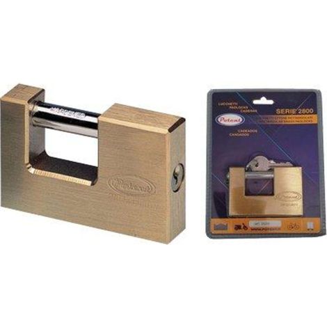Lucchetto rettangolare 2800b potent ottone satinato chiavi 2 mm 50