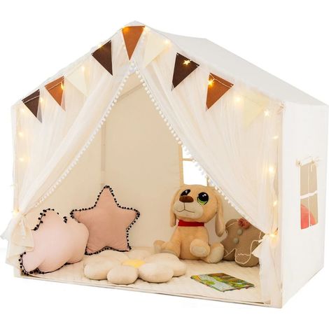 Tenda da gioco per bambini 146 x 96 x 133 cm area giochi sicura atmosfera accogliente design moderno poliestere beige 200014299