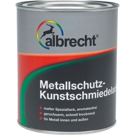 Albrecht Metallschutz-Kunstschmiedelack 125 ml schwarz matt Speziallack Metall
