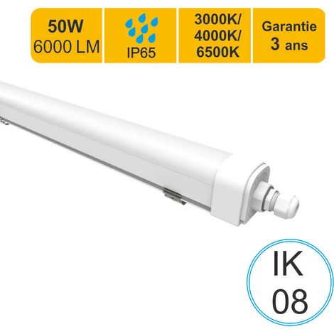 [JAMAIS UTILISÉ] Réglette LED étanche IP65 50W 6000lm - 3CCT - traversant - garantie 3 ans (1/5)