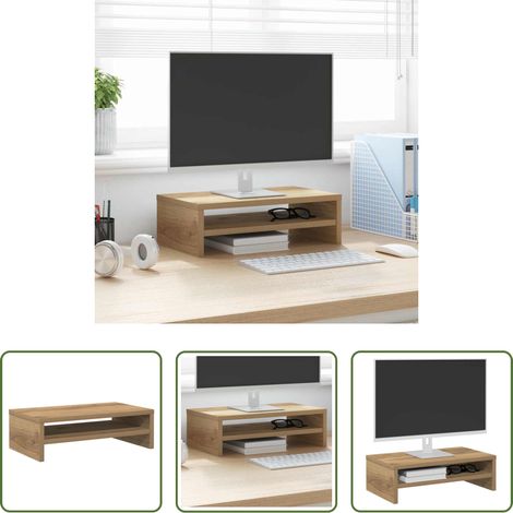 vidaXL Étagère rangement - Support de moniteur chêne artisanal 42x24x13 cm bois ingénierie (1/5)