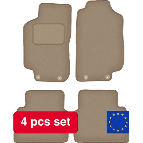 Autofußmatten, Luxus-Umrandung, Perfekte Passform für Saab 9-5 I Limousine, Beige (1/5)