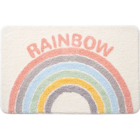 Tapis de bain arc-en-ciel, antidérapant et décoratif — (1/5)