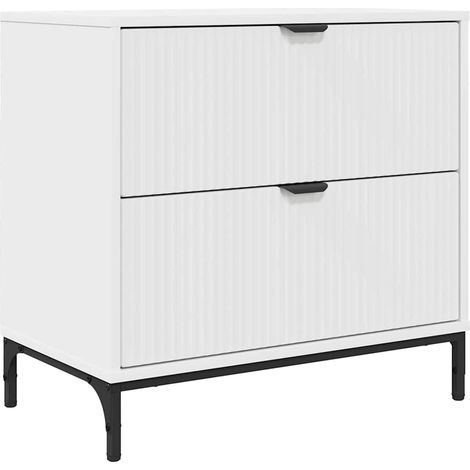 Mesa de Noche Blanco 63.5 x 36 x 61 cm Madera contrachapada vidaXL