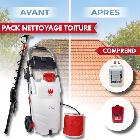 PRO SPRAYER EVO PHOENIX 1 BAT + 5,10 OU 20L ULTRA D'MOUSS + perche télescopique EVO 5.4 m 5 L
