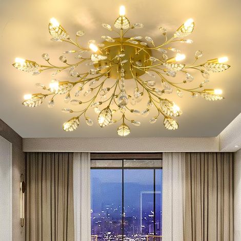 Plafonnier LED en cristal, lampe LED pour îlot de cuisine, éclairage décoratif, lustre rétro pour salon, G4/220V (ampoule non incluse) (1/5)
