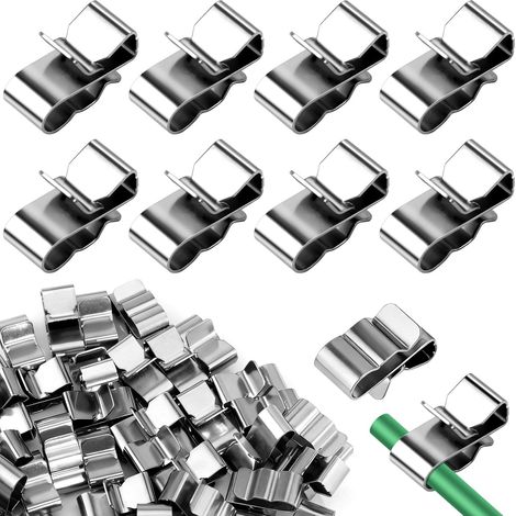 Lot de 50 serre-câbles pour panneau solaire, en acier inoxydable, photovoltaïques, clips de câble pour cadres de remorque et modules photovoltaïques, câble PV, câble de bateau (1/5)