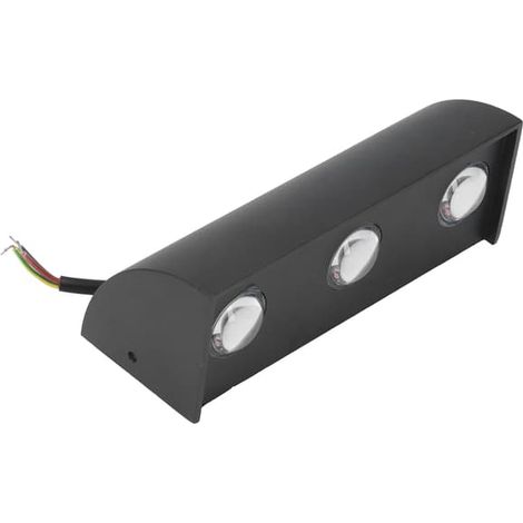 Lot de 3 appliques murales LED en aluminium, 3 W chacune, lumière chaude sans éblouissement, étanche IP65, lampe murale extérieure moderne (1/5)