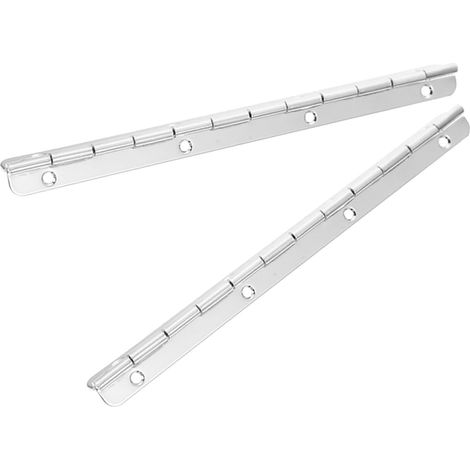 Charnières robustes charnière à piano 2 pièces 200x17mm argent charnières de boîte pliantes 180 degrés pour usage domestique et rangement (1/5)