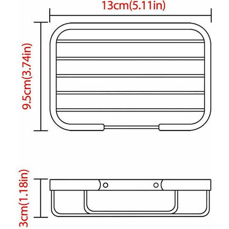 Seifenschale aus Edelstahl, geeignet für unter der Dusche oder an der Wand, ideal für Badezimmer und Küchen. (1/5)