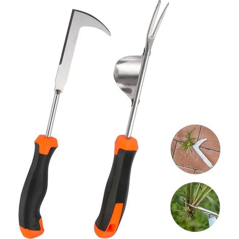 Désherbeur manuel en acier inoxydable - Extracteur de racines avec poignée en caoutchouc antidérapante, outil de jardinage durable pour désherber et éliminer les pissenlits (1/5)