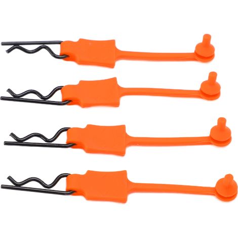 Lot de 4 clips de fixation universels pour carrosserie de voiture RC 1/10, accessoires de remplacement pour carrosserie de modèle réduit, couleur orange. (1/5)