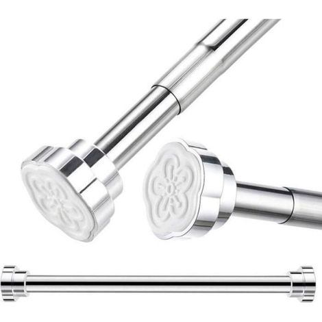 Tringle À Rideaux Extensible - Acier Inoxydable - Sans Perçage Pour Douche Fenêtre Armoire Cuisine - 40 à 55 cm - 1 Pièce (1/4)