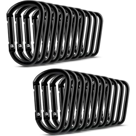 Lot de 20 petits mousquetons, anneaux en D multifonctionnels en aluminium (1/5)