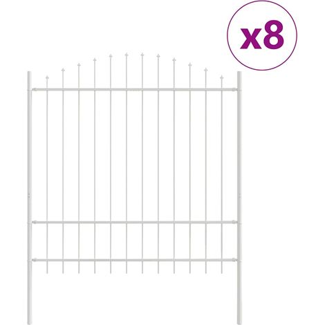 Maison Exclusive - Gartenzaun 8 pcs Weiß 170 x 215 cm Pulverbesch