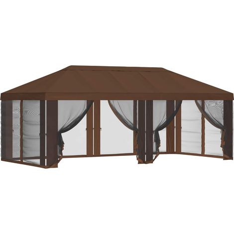 Gazebo Cover with Sidewalls Brown 600.5 x 300.5 cm Polyester vidaXL (1/5)