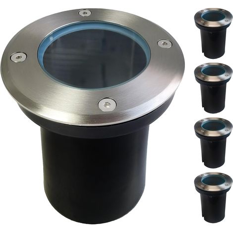 Spot Encastrable Extérieur GU10,Acier inoxydable,étanche IP67 Moderne Éclairage De Sol Résistant , Pour Allées, Entrées Etjardins,Lot de 4(Ampoule non incluse) (1/5)