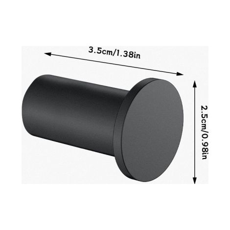 Crochet Mural Patere Salle de Bain Crochet à Visser 2 Pcs Noir Mat Crochet Muraux en 304 Acier Inoxydable Patère Murale Surdimensionné Ronde Porte Manteau Mural (1/5)