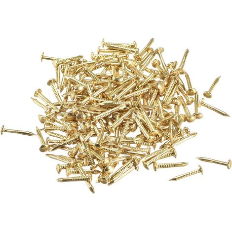 Clou Petit Minuscule Acier Carbone 1X10mm(DxL) Jaune 300pcs (1/5)