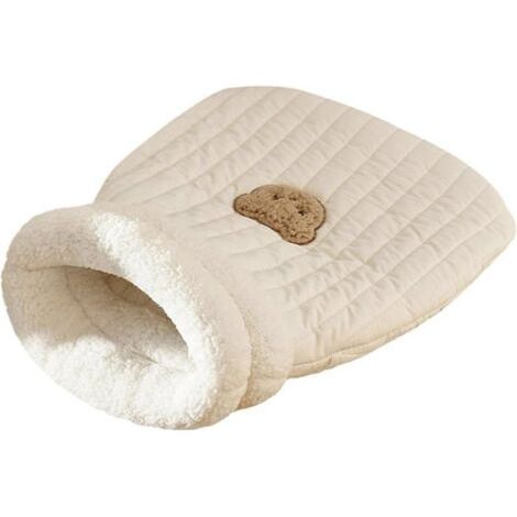 Gemütliche Kuschelzone für Haustiere – Weiches und bequemes Katzenbett mit leicht zugänglichem Schlafsackdesign und schönem S-förmigem Korbmuster (1/5)