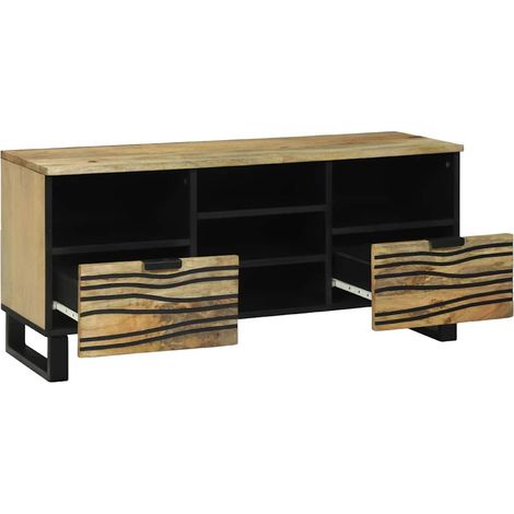 Meuble TV,Banc TV,Armoire TV Marron 100 x 33 x 46 cm bois de manguier massif CFW270675 (1/5)
