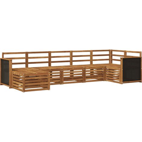 Outdoor Sofa Set 6 pcs Natural Solid Acacia Wood vidaXL (1/5)