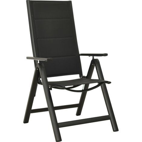 Maison Exclusive - Sedie Giardino Pieghevoli 2 pz Textilene e Alluminio Nere