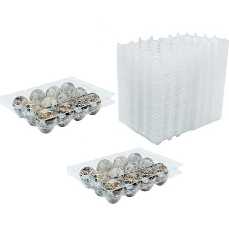 Lot de 50 boîtes à œufs de caille en PVC transparent réutilisable avec couvercle pour œufs de caille, réfrigérateur (1/5)