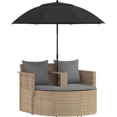 Sofá de jardín 8 pcs Beige y Gris Claro ratán sintético vidaXL