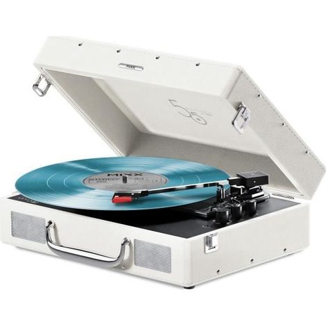 Giradischi - MIXX - Revival 55 - Altoparlanti stereo integrati - 3 velocità - Bluetooth - Uscita RCA - Crema (1/5)