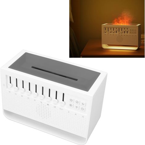 Aromadiffusor mit weißem Rauschen und simulierter Flamme, USB-Ultraschall-Luftbefeuchter für Zuhause/Büro, ätherischer Öldiffusor als Geschenk. (1/5)