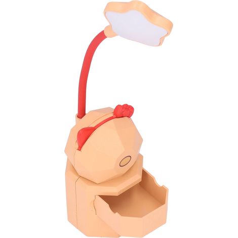 LED-Schreibtischlampe mit USB-Ladefunktion, warmem Licht, niedlichem Cartoon-Design, augenschonend, mit Aufbewahrungsbox, gelb (1/5)