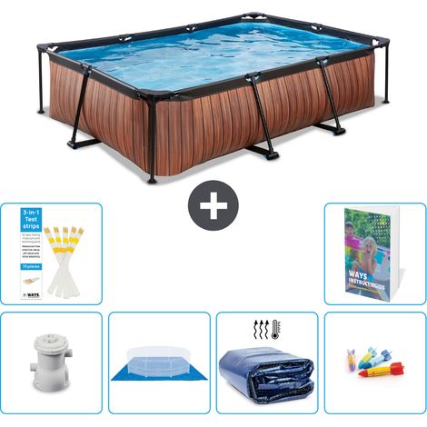 Exit-toys Piscina Exit Rectangular - Efecto madera - 300x200x65 cm - 7-piezas S220 (1/5)