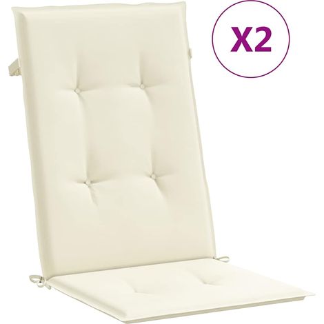 Maison Exclusive - Gartenstuhlauflagen für Hochlehner 2Stk. Creme (1/5)