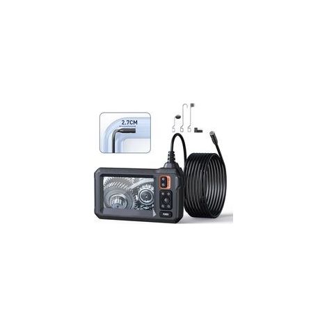 Caméra d'inspection endoscopique 4,3" HD – Étanche IP67 avec 8 lumières LED – Câble semi-rigide 5 m pour espaces confinés (1/5)