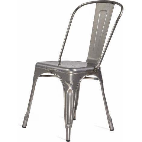Silla de metal en bruto con aspecto galvanizado - Estilo industrial