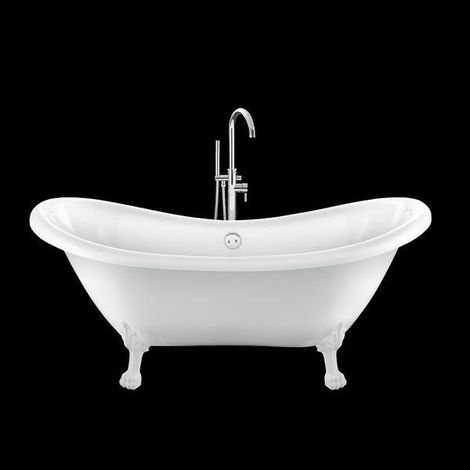 Vasca da bagno freestanding con piedini DARLINGTON Bianca 175 cm Piedini di leone Bianchi
