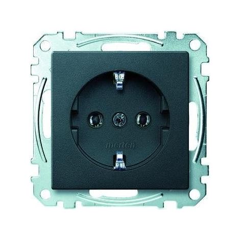 Merten Steckdose 1-fach anthrazit mit UP IP20 System M MEG2301-0414 (1/5)