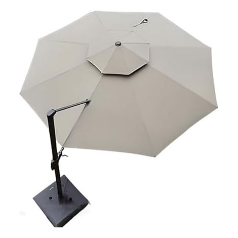 3.0m 3.5m parasol déporté 8 Baleines Toile De Rechange Rond Bâche pour Parasol en Polyester imperméable (1/5)