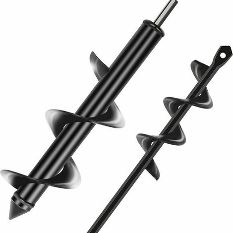 Brocas helicoidales Ulisem para jardín, diámetros de 80 mm y 40 mm, juego de 2 brocas espirales para plantar rápidamente flores, árboles y arbustos. (1/4)