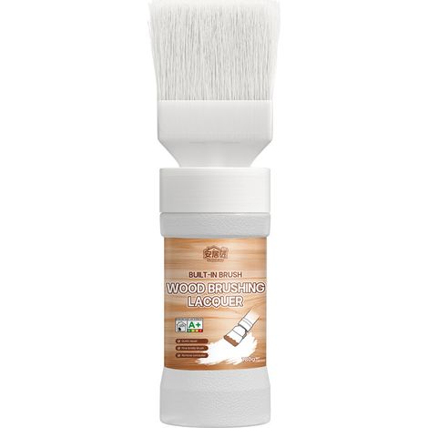 Peinture pour bois blanche à l'eau 180 g avec pinceau intégré, rénovation de meubles (1/4)